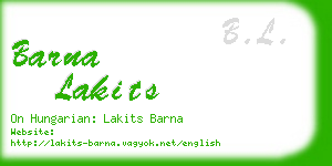 barna lakits business card